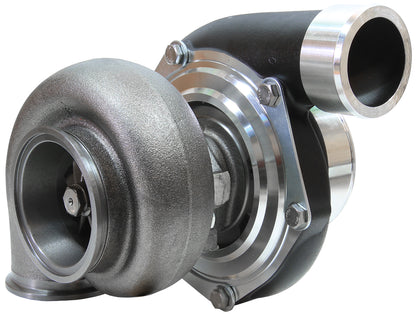 BOOSTED 6662 .83 Reverse Rotation Turbocharger 900HP, Hi Temp Black Finish   External Wastegate, V-Band Inlet & Exhaust Flanges