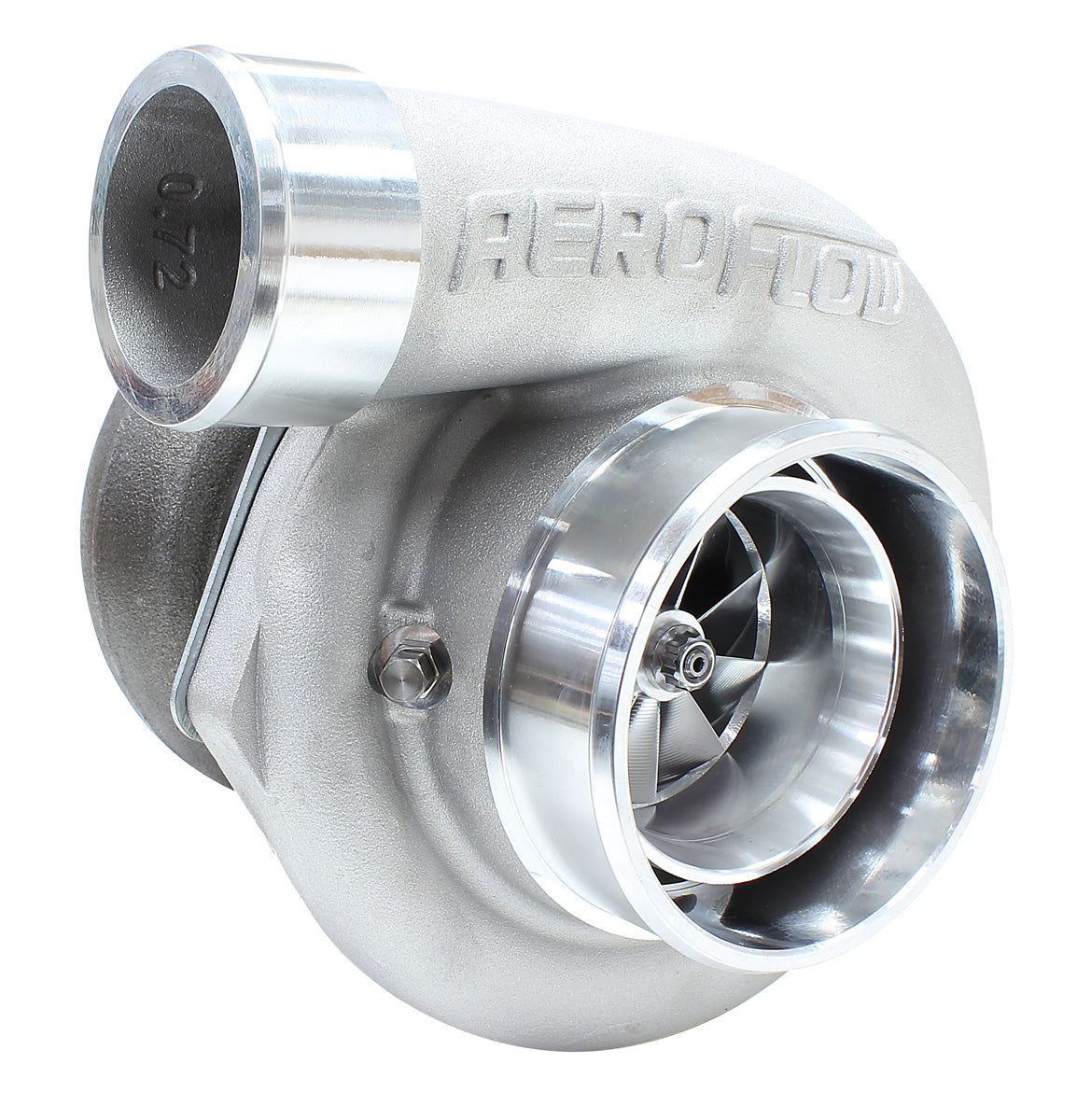 BOOSTED 6662 .83 Reverse Rotation Turbocharger 900HP, Natural Cast Finish   External Wastegate, V-Band Inlet & Exhaust Flanges