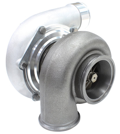 BOOSTED 6662 .83 Reverse Rotation Turbocharger 900HP, Natural Cast Finish   External Wastegate, V-Band Inlet & Exhaust Flanges