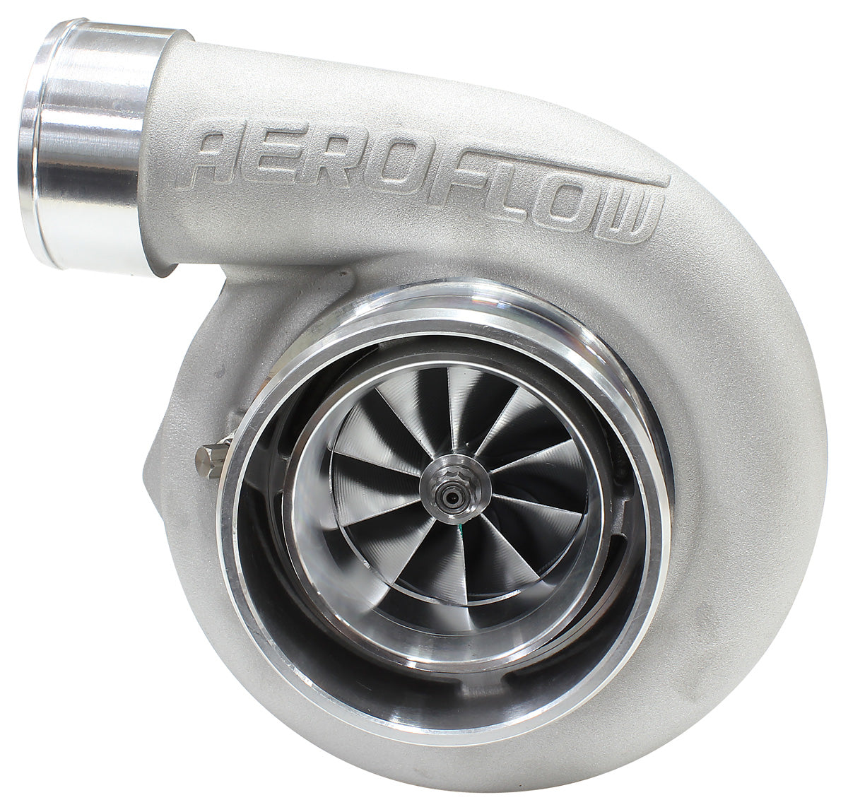 BOOSTED 6662 .83 Reverse Rotation Turbocharger 900HP, Natural Cast Finish   External Wastegate, V-Band Inlet & Exhaust Flanges