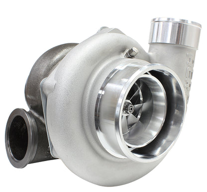 BOOSTED 6662 .83 Reverse Rotation Turbocharger 900HP, Natural Cast Finish   External Wastegate, V-Band Inlet & Exhaust Flanges