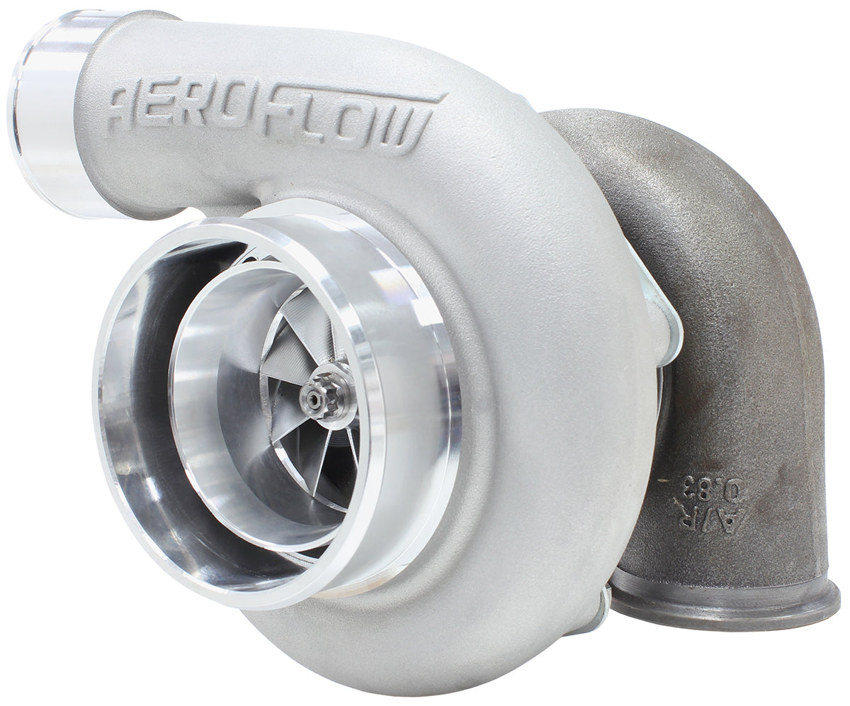 BOOSTED 6762 .83 Reverse Rotation Turbocharger 950HP, Natural Cast Finish   External Wastegate, V-Band Inlet & Exhaust Flanges