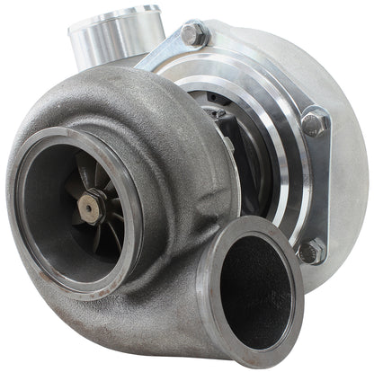 BOOSTED 6762 .83 Reverse Rotation Turbocharger 950HP, Natural Cast Finish   External Wastegate, V-Band Inlet & Exhaust Flanges