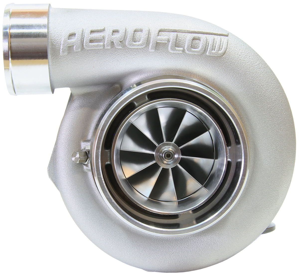 BOOSTED 6762 1.01 Reverse Rotation Turbocharger 950HP, Natural Cast Finish   External Wastegate, V-Band Inlet & Exhaust Flanges