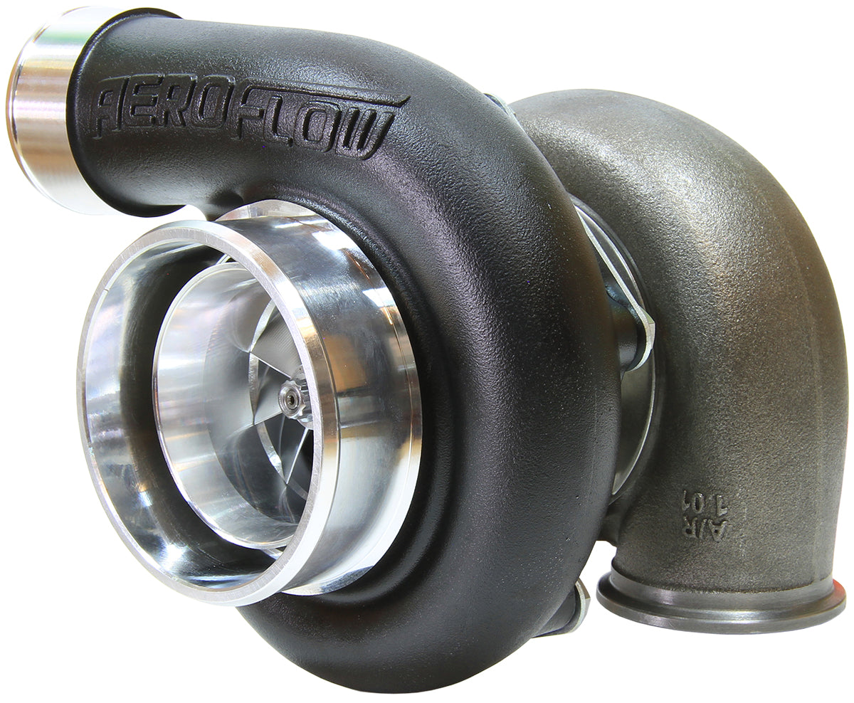 BOOSTED 6762 1.01 Reverse Rotation Turbocharger 950HP, Hi Temp Black Finish   External Wastegate, V-Band Inlet & Exhaust Flanges