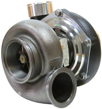BOOSTED 6762 1.01 Reverse Rotation Turbocharger 950HP, Hi Temp Black Finish   External Wastegate, V-Band Inlet & Exhaust Flanges