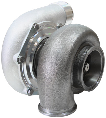 BOOSTED 6762 1.01 Reverse Rotation Turbocharger 950HP, Natural Cast Finish   External Wastegate, V-Band Inlet & Exhaust Flanges