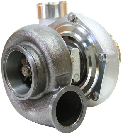 BOOSTED 6762 1.01 Reverse Rotation Turbocharger 950HP, Natural Cast Finish   External Wastegate, V-Band Inlet & Exhaust Flanges