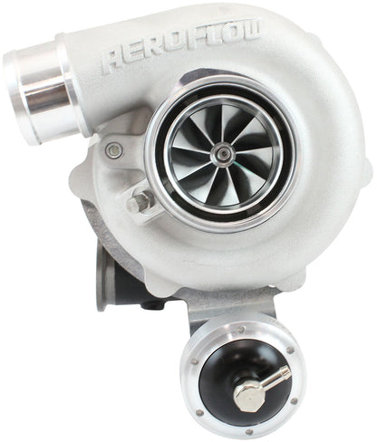 BOOSTED B5455.92 Reverse Rotation Turbocharger 660HP, Natural Cast Finish   Internal Wastegate, V-Band Inlet & Exhaust Flanges