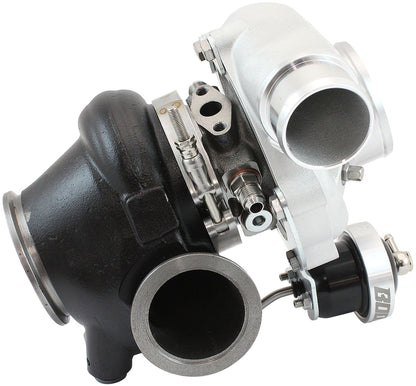 BOOSTED B5455.92 Reverse Rotation Turbocharger 660HP, Natural Cast Finish   Internal Wastegate, V-Band Inlet & Exhaust Flanges