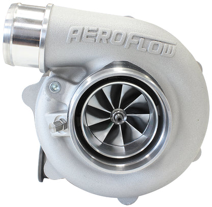 BOOSTED B5455 .83 Reverse Rotation Turbocharger 660HP, Natural Cast Finish   External Wastegate, V-Band Inlet & Exhaust Flanges