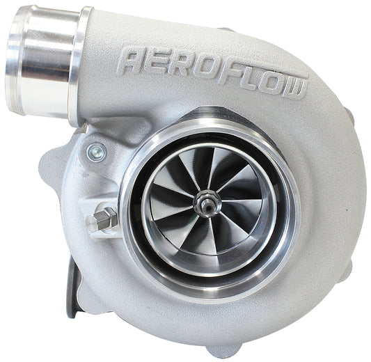 BOOSTED B5455 .83 Reverse Rotation Turbocharger 660HP, Natural Cast Finish   External Wastegate, V-Band Inlet & Exhaust Flanges