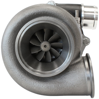 BOOSTED B5455 .83 Reverse Rotation Turbocharger 660HP, Hi Temp Black Finish   External Wastegate, V-Band Inlet & Exhaust Flanges