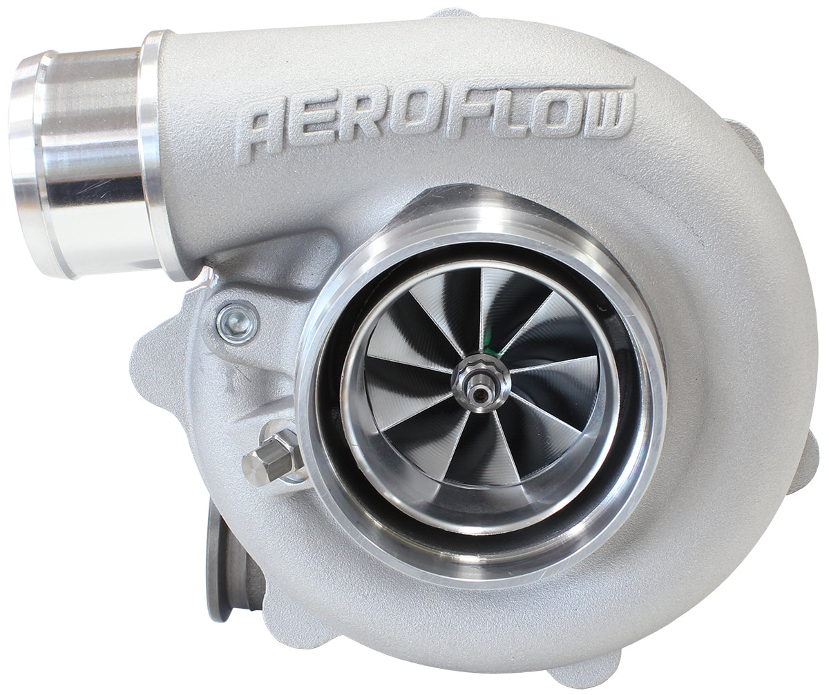 BOOSTED B5455 1.01 Reverse Rotation Turbocharger 660HP, Natural Cast Finish   External Wastegate, V-Band Inlet & Exhaust Flanges