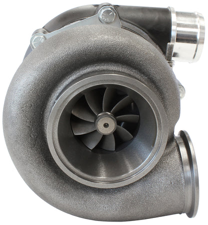 BOOSTED B5455 1.01 Reverse Rotation Turbocharger 660HP, Hi Temp Black Finish   External Wastegate, V-Band Inlet & Exhaust Flanges