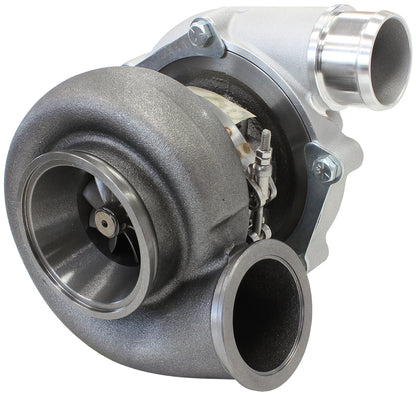BOOSTED B5455 1.01 Reverse Rotation Turbocharger 660HP, Natural Cast Finish   External Wastegate, V-Band Inlet & Exhaust Flanges