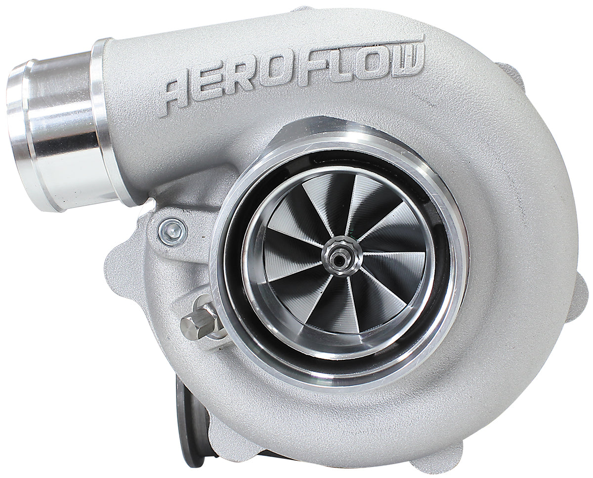BOOSTED B5455 1.21 Reverse Rotation Turbocharger 660HP, Natural Cast Finish   External Wastegate, V-Band Inlet & Exhaust Flanges