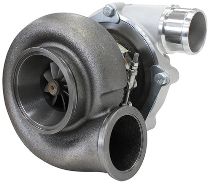 BOOSTED B5455 1.21 Reverse Rotation Turbocharger 660HP, Natural Cast Finish   External Wastegate, V-Band Inlet & Exhaust Flanges