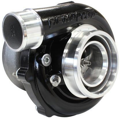 BOOSTED B5855 .83 Reverse Rotation Turbocharger 770HP, Hi Temp Black Finish   External Wastegate, V-Band Inlet & Exhaust Flanges