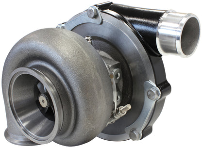 BOOSTED B5855 .83 Reverse Rotation Turbocharger 770HP, Hi Temp Black Finish   External Wastegate, V-Band Inlet & Exhaust Flanges