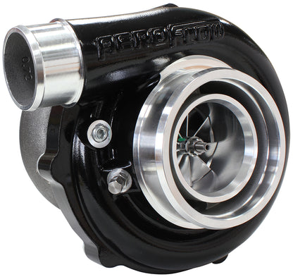 BOOSTED B5855 1.01 Reverse Rotation Turbocharger 770HP, Hi Temp Black Finish   External Wastegate, V-Band Inlet & Exhaust Flanges