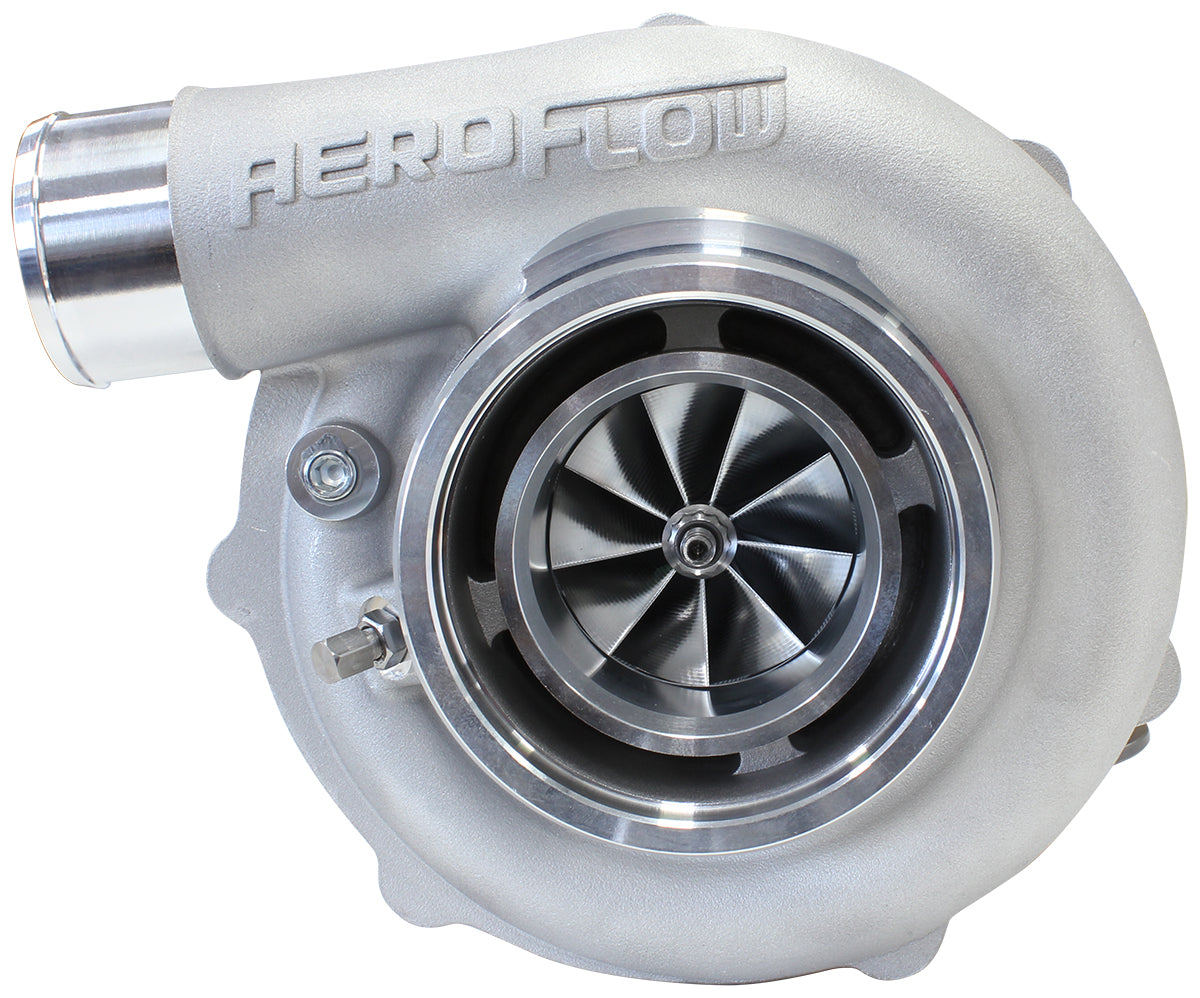 BOOSTED B5855 1.01 Reverse Rotation Turbocharger 770HP, Natural Cast Finish   External Wastegate, V-Band Inlet & Exhaust Flanges