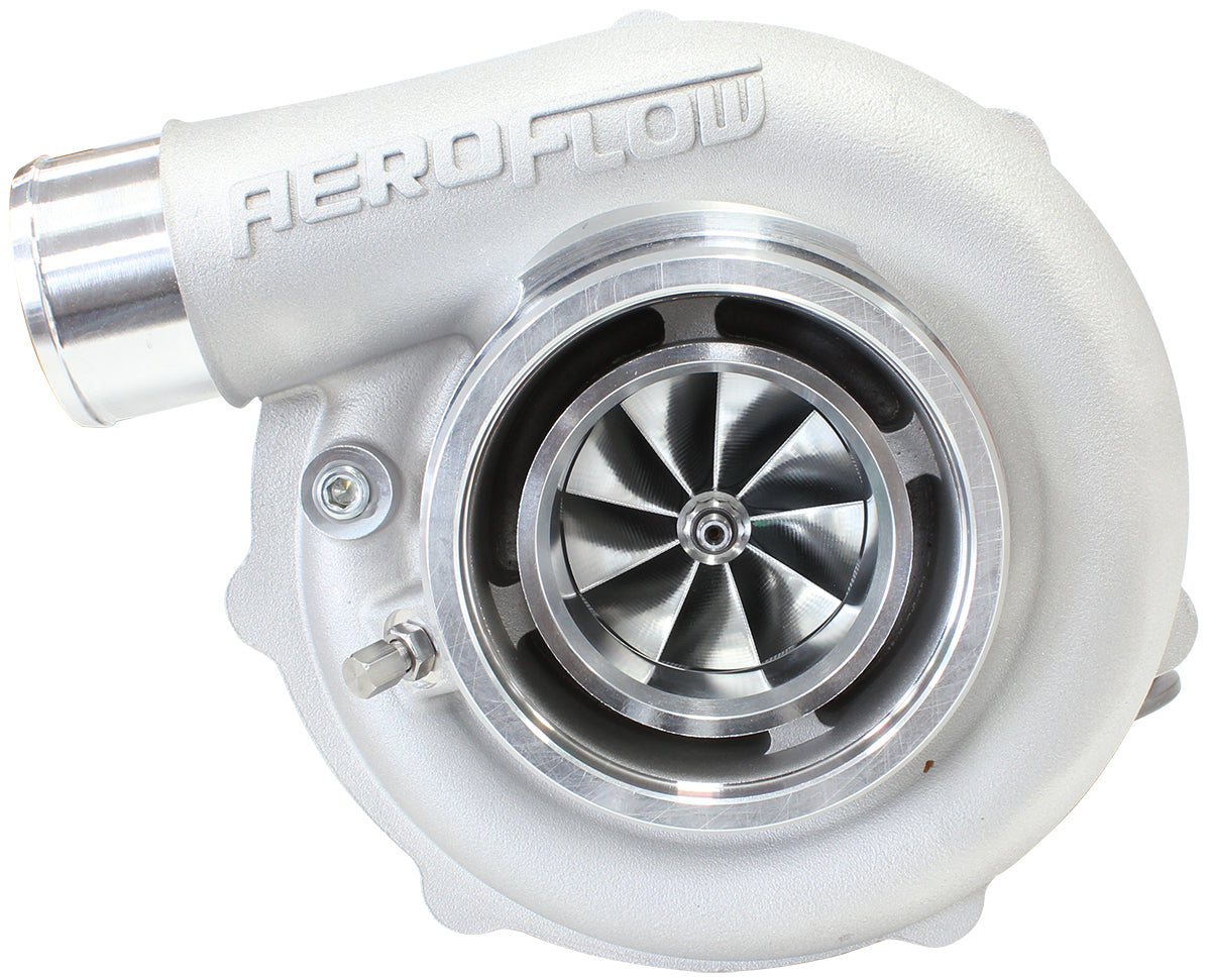 BOOSTED B5855 1.21 Reverse Rotation Turbocharger 770HP, Natural Cast Finish   External Wastegate, V-Band Inlet & Exhaust Flanges
