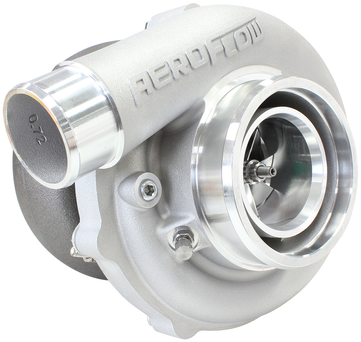 BOOSTED B5855 1.21 Reverse Rotation Turbocharger 770HP, Natural Cast Finish   External Wastegate, V-Band Inlet & Exhaust Flanges