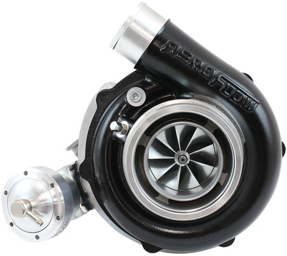 BOOSTED 6255.92 Reverse Rotation Turbocharger 900HP, Hi Temp Black Finish   Internal Wastegate, V-Band Inlet & Exhaust Flanges