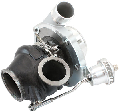 BOOSTED 6255.92 Reverse Rotation Turbocharger 900HP, Natural Cast Finish   Internal Wastegate, V-Band Inlet & Exhaust Flanges
