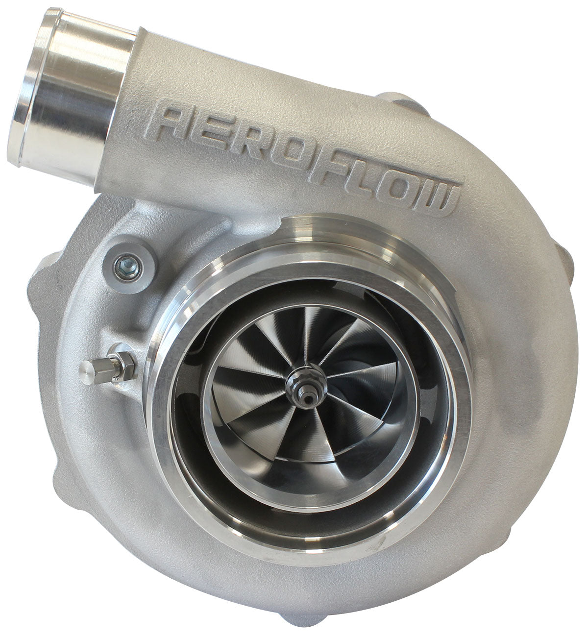 BOOSTED 6255 .83 Reverse Rotation Turbocharger 900HP, Natural Cast Finish   External Wastegate, V-Band Inlet & Exhaust Flanges