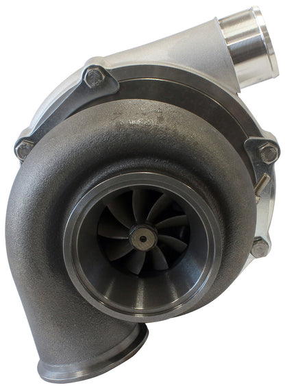 BOOSTED 6255 1.01 Reverse Rotation Turbocharger 900HP, Natural Cast Finish   External Wastegate, V-Band Inlet & Exhaust Flanges