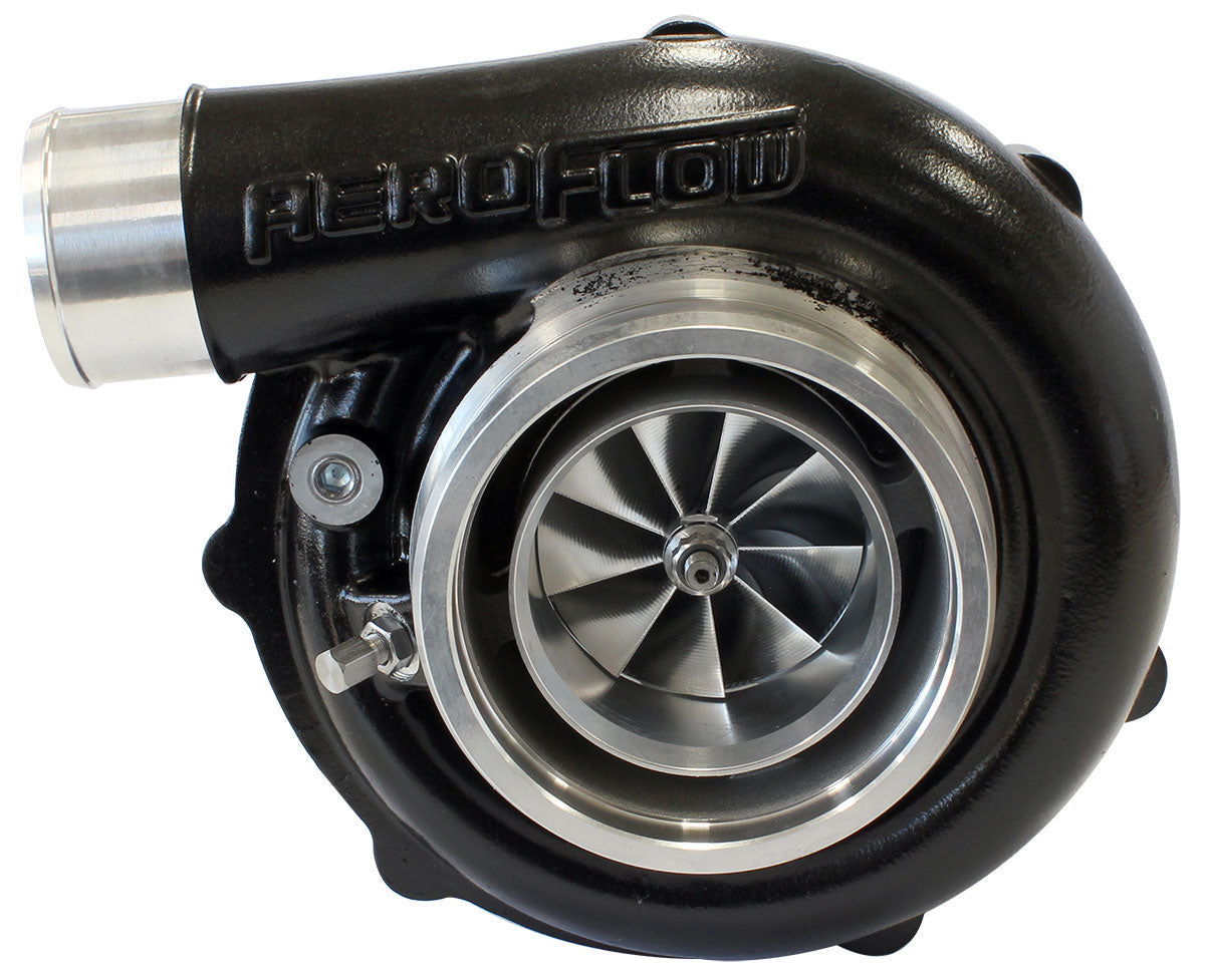 BOOSTED 6255 1.21 Reverse Rotation Turbocharger 900HP, Hi Temp Black Finish   External Wastegate, V-Band Inlet & Exhaust Flanges