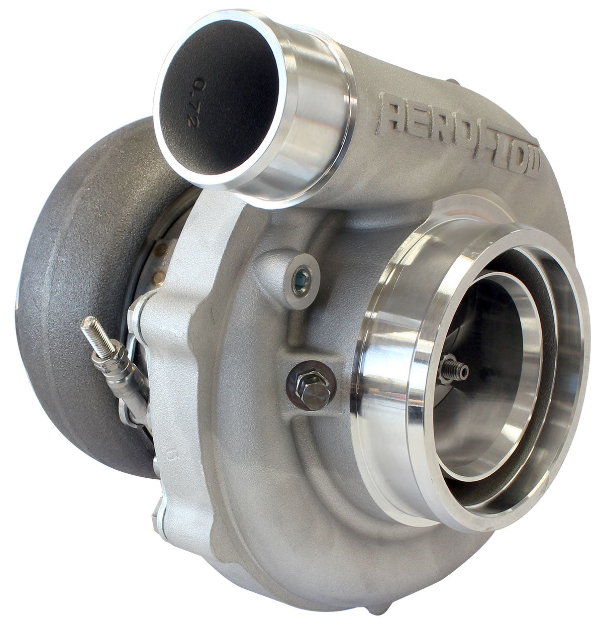 BOOSTED 6255 1.21 Reverse Rotation Turbocharger 900HP, Natural Cast Finish   External Wastegate, V-Band Inlet & Exhaust Flanges