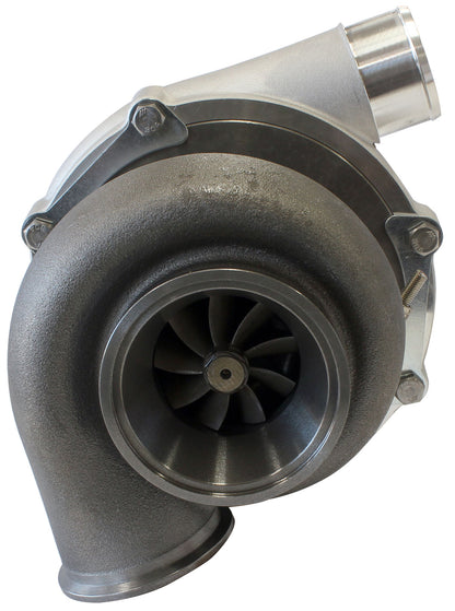 BOOSTED 6255 1.21 Reverse Rotation Turbocharger 900HP, Natural Cast Finish   External Wastegate, V-Band Inlet & Exhaust Flanges