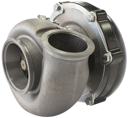 BOOSTED 6262 .83 Reverse Rotation Turbocharger 900HP, Hi Temp Black Finish   External Wastegate, V-Band Inlet & Exhaust Flanges