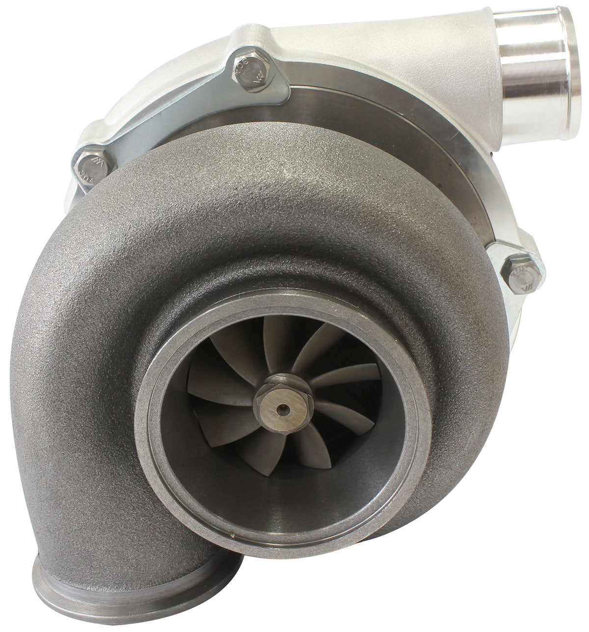 BOOSTED 6262 .83 Reverse Rotation Turbocharger 900HP, Natural Cast Finish   External Wastegate, V-Band Inlet & Exhaust Flanges.
