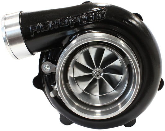 BOOSTED 6862 .83 Reverse Rotation Turbocharger 1050HP, Hi Temp Black Finish   External Wastegate, V-Band Inlet & Exhaust Flanges