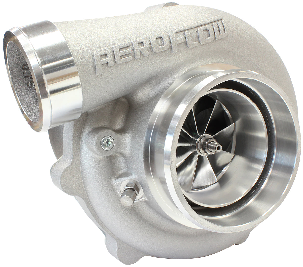 BOOSTED 6862 .83 Reverse Rotation Turbocharger 1050HP, Natural Cast Finish   External Wastegate, V-Band Inlet & Exhaust Flanges