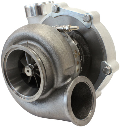 BOOSTED 6862 .83 Reverse Rotation Turbocharger 1050HP, Natural Cast Finish   External Wastegate, V-Band Inlet & Exhaust Flanges