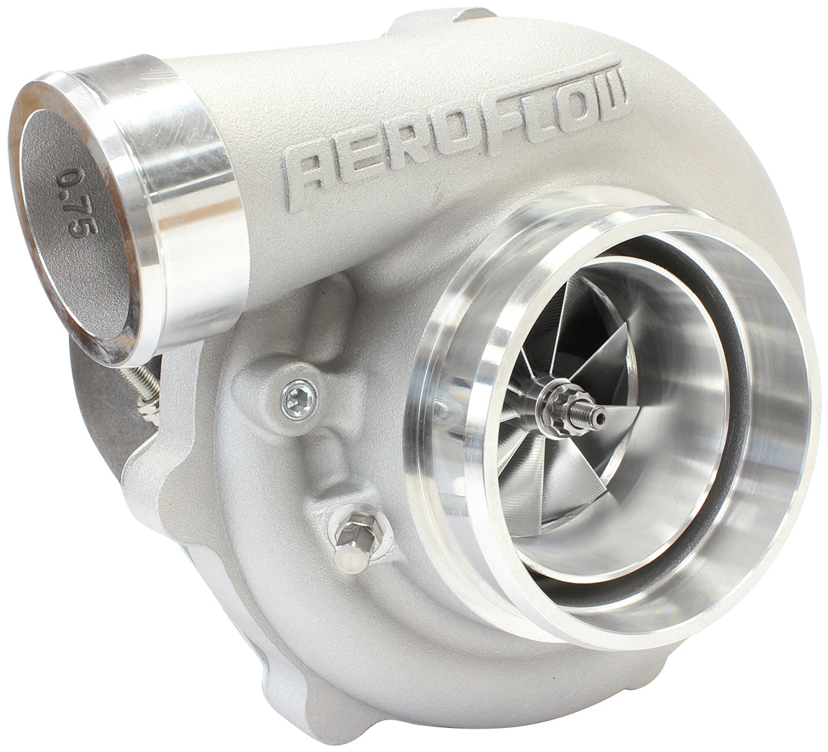 BOOSTED 6862 1.01 Reverse Rotation Turbocharger 1050HP, Natural Cast Finish   External Wastegate, V-Band Inlet & Exhaust Flanges