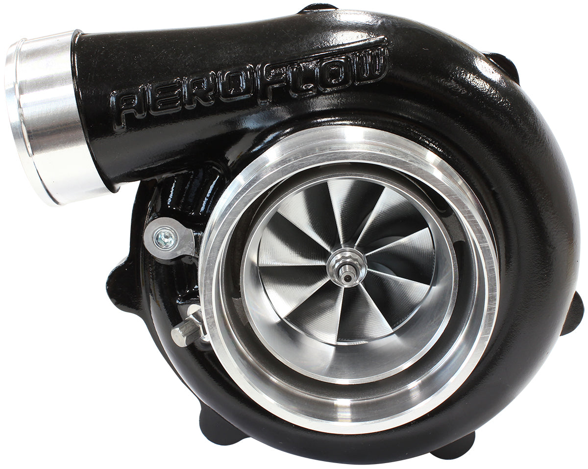 BOOSTED 6862 1.21 Reverse Rotation Turbocharger 1050HP, Hi Temp Black Finish   External Wastegate, V-Band Inlet & Exhaust Flanges