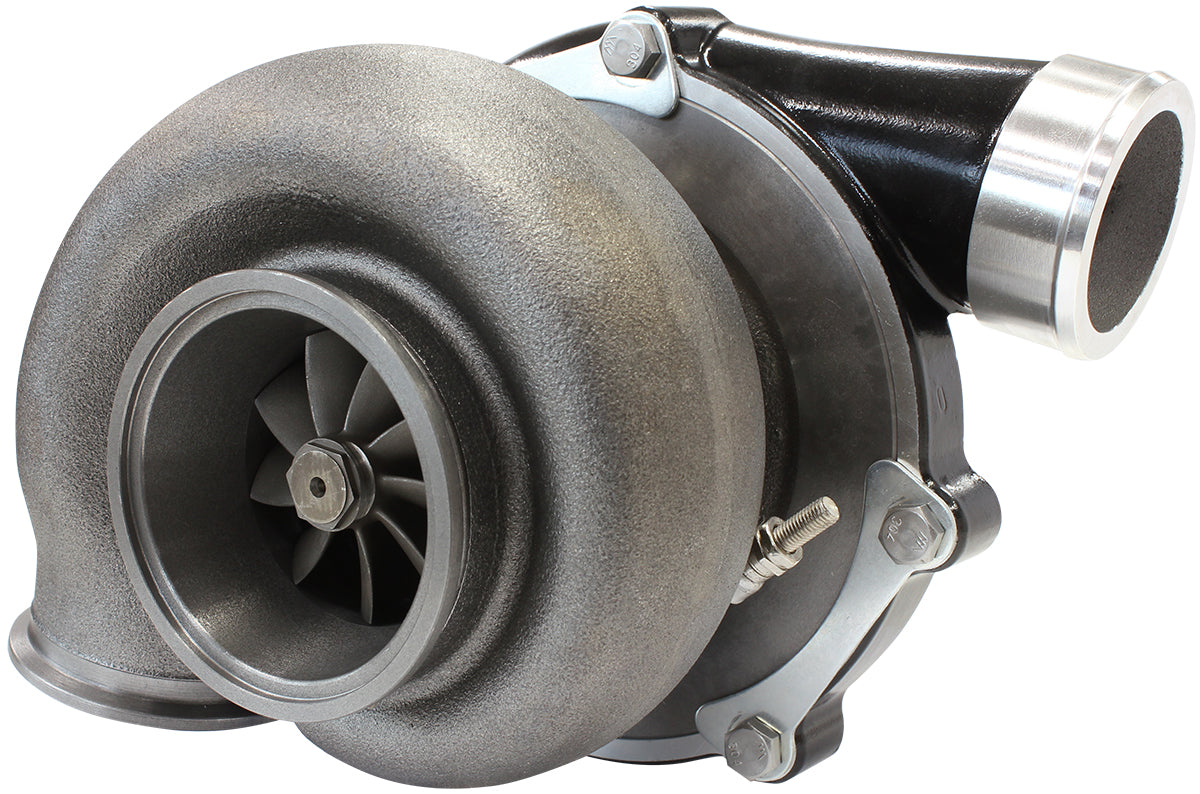 BOOSTED 6862 1.21 Reverse Rotation Turbocharger 1050HP, Hi Temp Black Finish   External Wastegate, V-Band Inlet & Exhaust Flanges