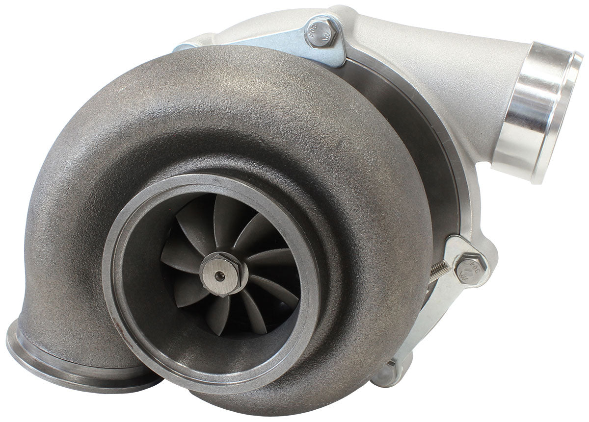 BOOSTED 6862 1.21 Reverse Rotation Turbocharger 1050HP, Natural Cast Finish   External Wastegate, V-Band Inlet & Exhaust Flanges