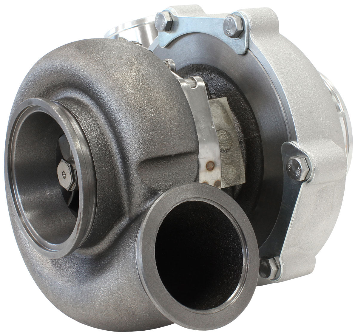 BOOSTED 6862 1.21 Reverse Rotation Turbocharger 1050HP, Natural Cast Finish   External Wastegate, V-Band Inlet & Exhaust Flanges