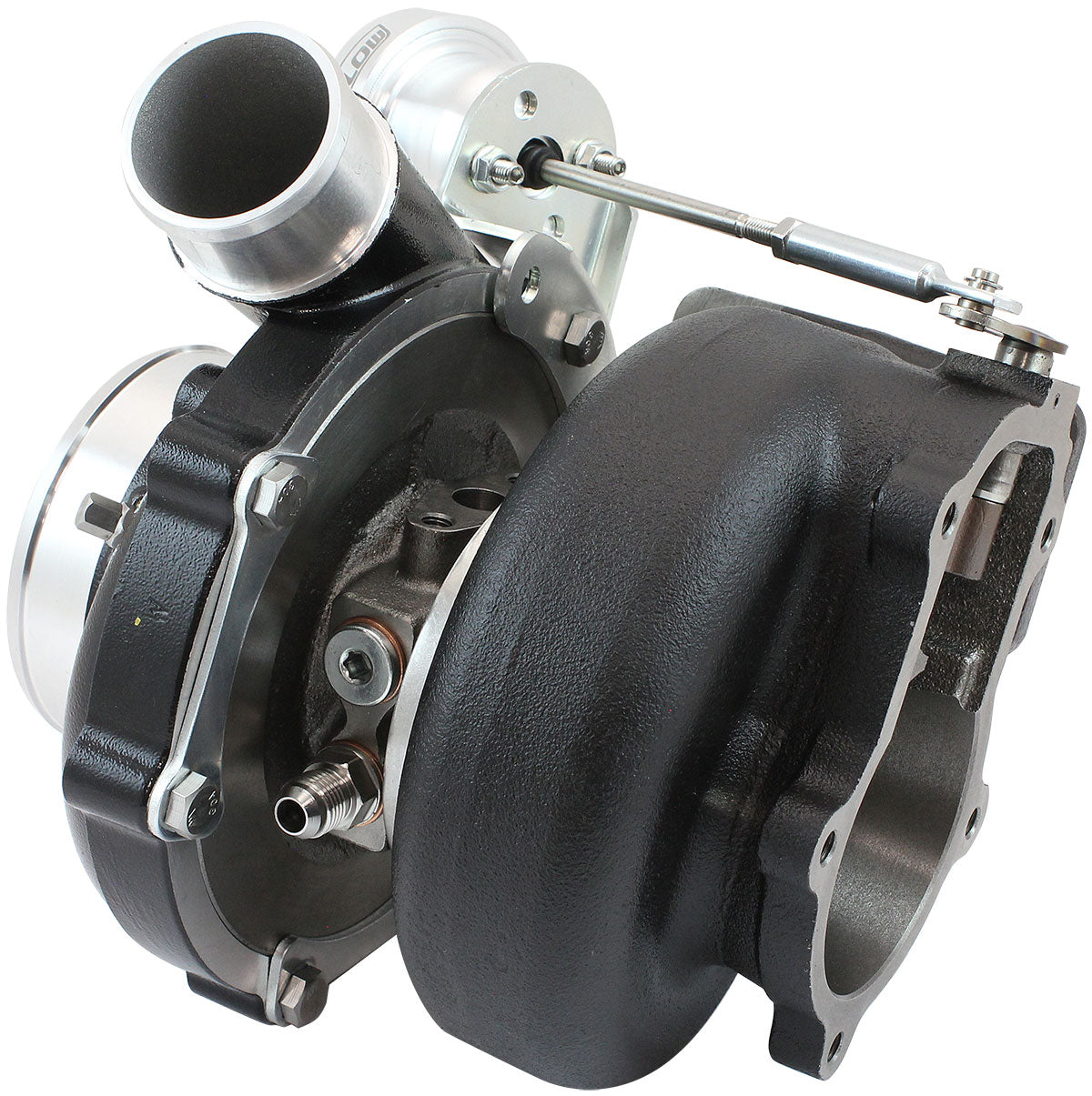 BOOSTED 6262 XR6 1.15 Turbocharger 900HP, Hi Temp Black Finish   Internal Wastegate, T3 Inlet Flange, BA-BF XR6 5-Bolt Exhaust Flange