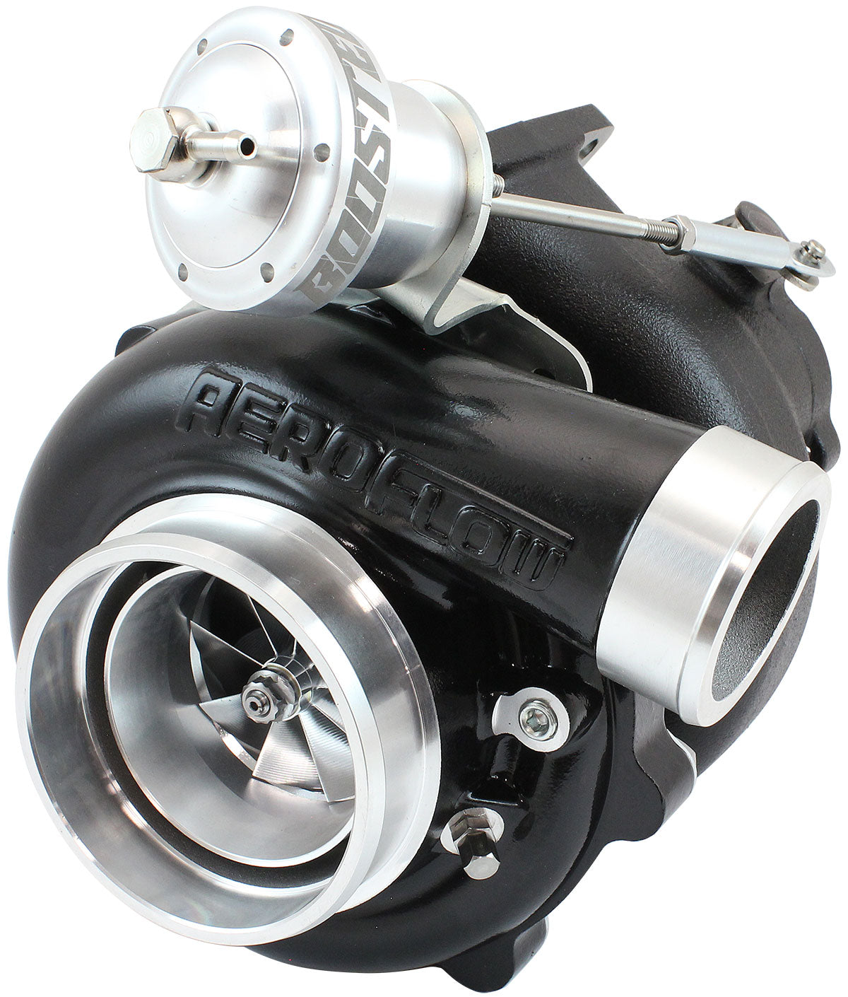 BOOSTED 6862 XR6 1.15 Turbocharger 1050HP, Hi Temp Black Finish   Internal Wastegate, T3 Inlet Flange, BA-BF XR6 5-Bolt Exhaust Flange