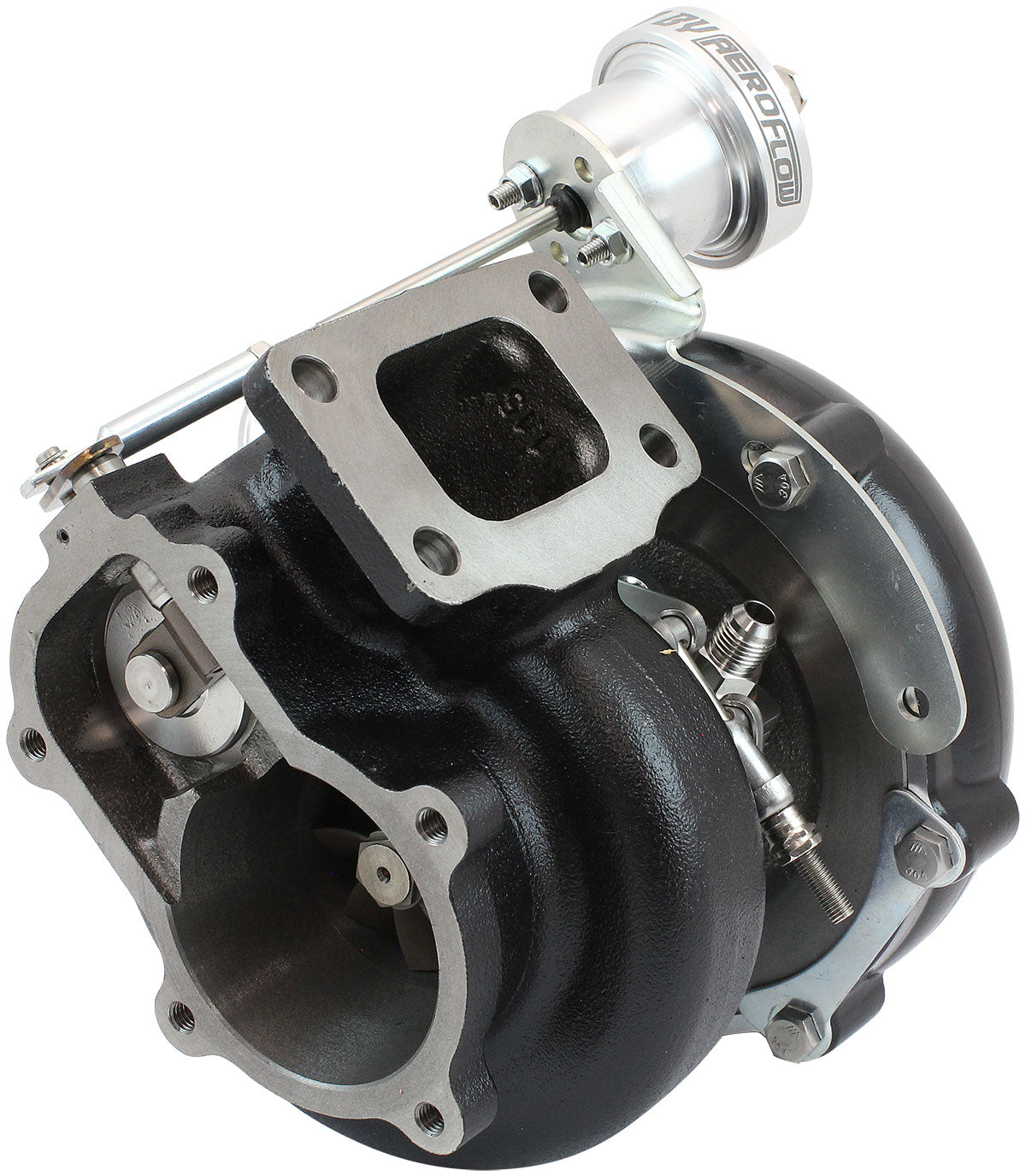 BOOSTED 6862 XR6 1.15 Turbocharger 1050HP, Hi Temp Black Finish   Internal Wastegate, T3 Inlet Flange, BA-BF XR6 5-Bolt Exhaust Flange