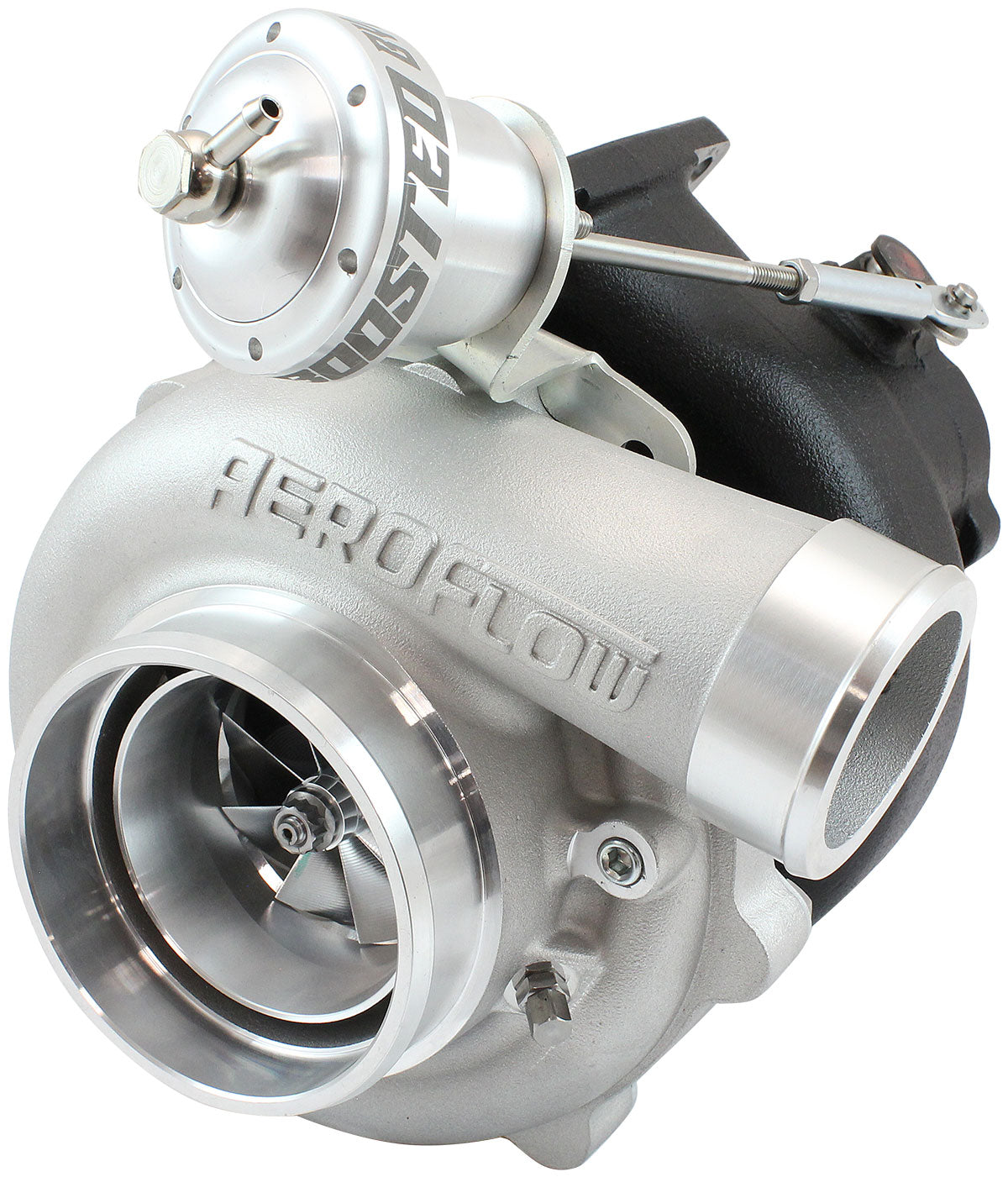 BOOSTED 6862 XR6 1.06 Turbocharger 1050HP, Natural Cast Finish   Internal Wastegate, T3 Inlet Flange, BA-BF XR6 5-Bolt Exhaust Flange