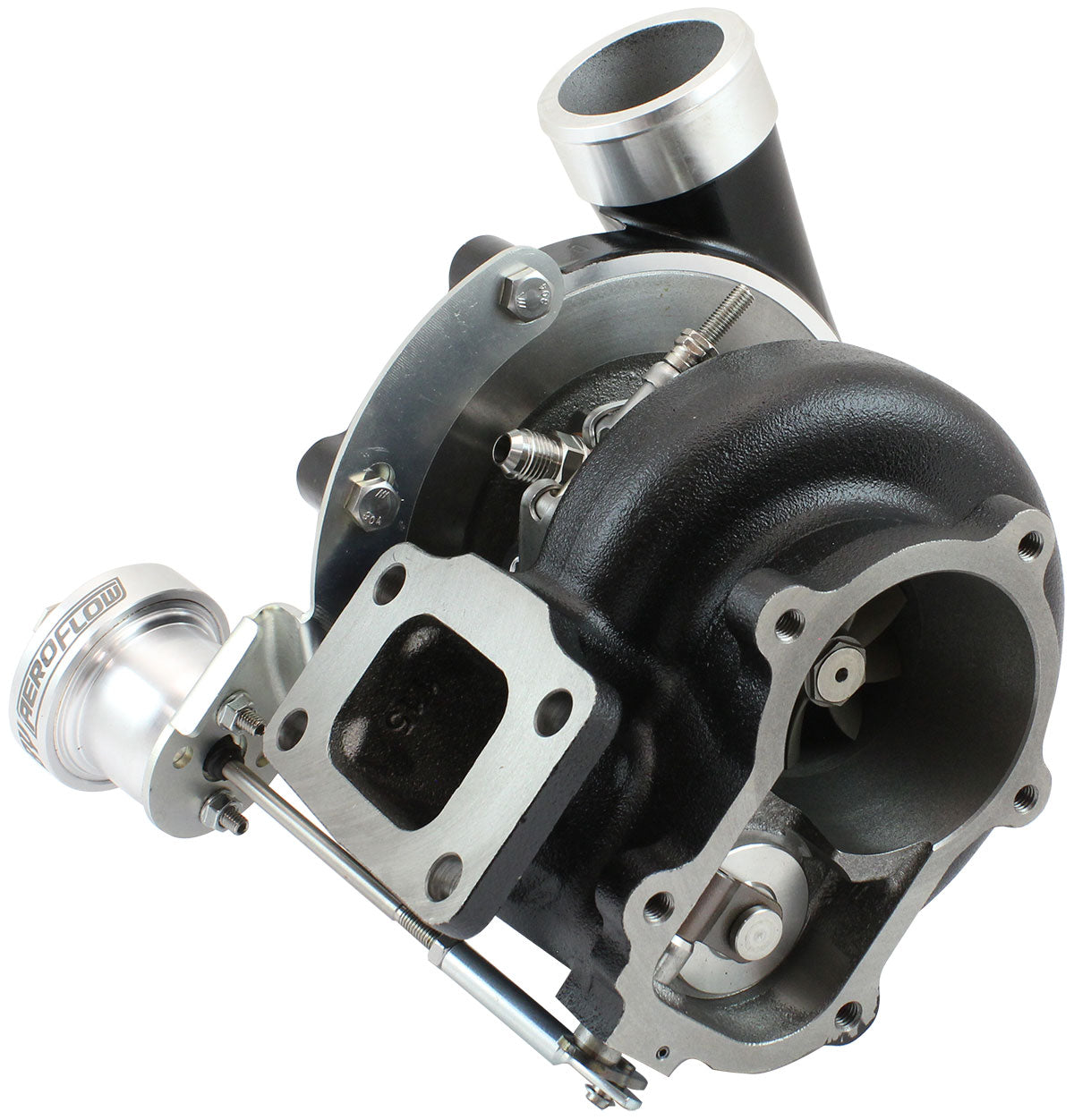 BOOSTED 6862 XR6 1.15 Turbocharger 1050HP, Hi Temp Black Finish   Internal Wastegate, T3 Inlet Flange, FG XR6 5-Bolt Exhaust Flange